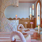 Торшер с разноцветными стеклянными цилиндрами и шарами Eclecticism  варинант исполнения - 4 | Loft Concept в Ульяновске