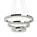 Люстра с тремя кольцами цвета хром и прозрачными хрустальными шарами по периметру Sacramento Transparent Balls Chandelier варинант исполнения - 1 | Loft Concept в Ульяновске