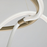 Люстра подвесная круглая золотого цвета с белыми изогнутыми световыми линиями Luke Lampco Tracer Lamp варинант исполнения - 7 | Loft Concept в Ульяновске