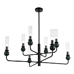 Люстра с 8-ю плафонами в форме стеклянных трубок и мраморных декоративных элементов Montreal варинант исполнения - 4 | Loft Concept в Ульяновске