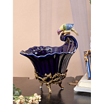 Чаша темно-синего цвета из фарфора с разноцветной птичкой Eden Garden porcelain and bronze варинант исполнения - 13 | Loft Concept в Ульяновске