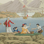 Обои ручная роспись Views of Italy Aurore варинант исполнения - 1 | Loft Concept в Ульяновске