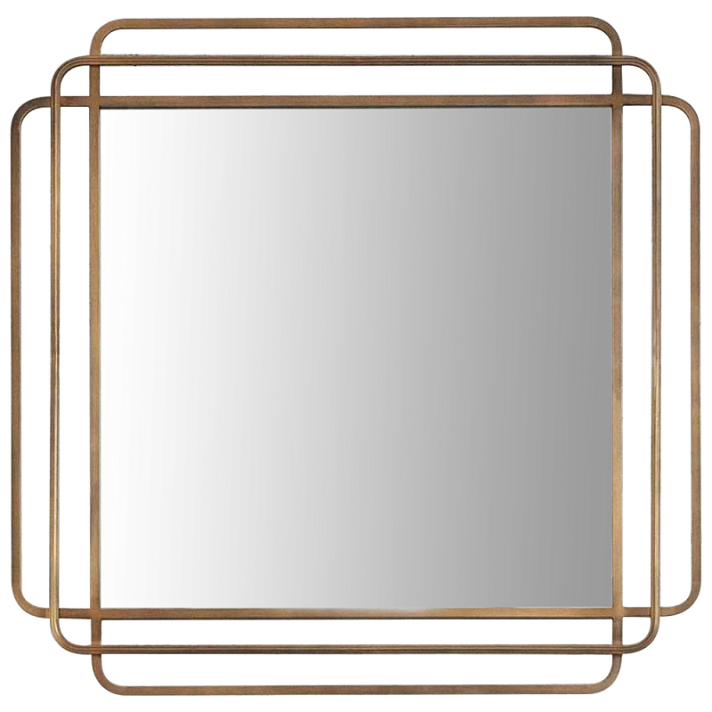 Квадратное настенное зеркало Arbela Mirror Латунь Квадратное настенное зеркало Arbela Mirror Латунь в Ульяновске | Loft Concept