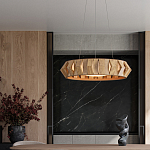 Люстра круглая из толстых деревянных реек Wooden Slats варинант исполнения - 4 | Loft Concept в Ульяновске