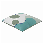 Подушка декоративная хлопковая мятного цвета с абстрактным принтом Elysian Flow Breeze варинант исполнения - 1 | Loft Concept в Ульяновске