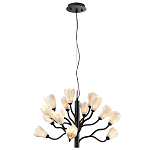 Люстра подвесная черного цвета с ветвями и белыми фарфоровыми цветами Floralis варинант исполнения - 4 | Loft Concept в Ульяновске