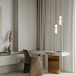 Подвесной светильник с цилиндрическим плафоном из белого алебастра Cryptocrystalline Stone варинант исполнения - 9 | Loft Concept в Ульяновске