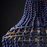 Люстра каплевидной формы декорированная синими и золотыми бусинами Blue Beads варинант исполнения - 3 | Loft Concept в Ульяновске