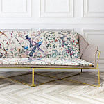 Трехместный диван на металлическом каркасе с цветочным принтом в стиле шинуазри Chinoiserie Birds on a Tree Sofa варинант исполнения - 7 | Loft Concept в Ульяновске
