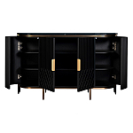 Комод черный округлой формы с рельефным фасадом Black Cut варинант исполнения - 2 | Loft Concept в Ульяновске