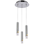 Подвесной светильник Metal Acrylic Tube Trio Chrome Hanging Lamp варинант исполнения - 2 | Loft Concept в Ульяновске