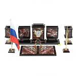 Настольный письменный набор из креноида и змеевика на бронзовых ножках Marble Accessory варинант исполнения - 1 | Loft Concept в Ульяновске