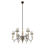 Люстра на металлическом основании с 6-ю белыми тканевыми абажурами Terrain варинант исполнения - 4 | Loft Concept в Ульяновске