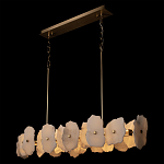 Люстра подвесная линейная с текстурированными мраморными элементами Marble square варинант исполнения - 4 | Loft Concept в Ульяновске