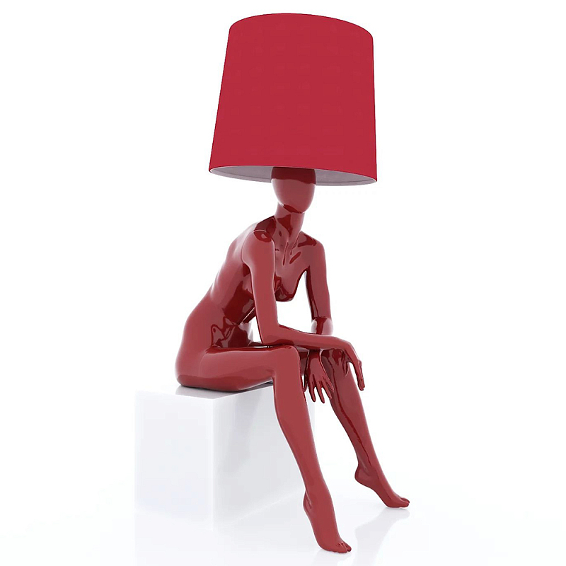 Лампа MANNEQUIN LAMP с абажуром девушка на кресле Глянцевый черный Черный матовый Глянцевый белый Белый матовый Серый Золотой Красный Шампань в Ульяновске | Loft Concept 