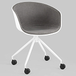 Офисное кресло из пластика с мягким сиденьем Eggshell Grey варинант исполнения - 2 | Loft Concept в Ульяновске