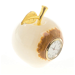 Часы настольные в виде яблока из натурального камня Оникс Stone Clock варинант исполнения - 6 | Loft Concept в Ульяновске