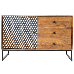 Комод из натурального дерева Bone Inlay 115 см