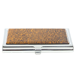 Визитница карманная металлическая с накладкой из натурального камня Яшма Stone Business Card Holders варинант исполнения - 1 | Loft Concept в Ульяновске