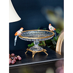 Чаша из прозрачного стекла с фигурками разноцветных попугаев на ободке 38 Eden Garden варинант исполнения - 2 | Loft Concept в Ульяновске