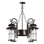 Уличная подвесная люстра с 4-мя цилиндрическими плафонами на цепях Elysian Lanterns варинант исполнения - 3 | Loft Concept в Ульяновске