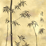 Обои ручная роспись Bamboo Quicksilver on Warm Gold gilded tea paper варинант исполнения - 2 | Loft Concept в Ульяновске