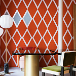 Обои ручная роспись Chez Nina by India Mahdavi Lantana colourway on Arancio dyed silk варинант исполнения - 4 | Loft Concept в Ульяновске