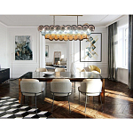 Люстра овальная с каскадом из разноцветных круглых подвесов Key Lustar варинант исполнения - 2 | Loft Concept в Ульяновске