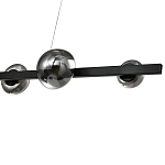 Люстра светодиодная линейная с 6-ю круглыми серыми плафонами Iona Chandelier Black  варинант исполнения - 2 | Loft Concept в Ульяновске