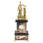 Часы настольные бронзовые из натурального камня Яшма Stone Clock варинант исполнения - 1 | Loft Concept в Ульяновске