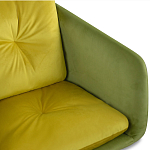 Стул с мягкой обивкой из велюра и подъемно-поворотным механизмом на колесиках Mason Green and Yellow варинант исполнения - 4 | Loft Concept в Ульяновске