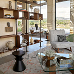 Черный приставной столик из массива AMORPHOUS варинант исполнения - 4 | Loft Concept в Ульяновске