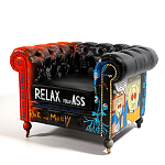 Кресло "Умный Умник" Rick and Morty graffiti chair натуральная кожа  варинант исполнения - 1 | Loft Concept в Ульяновске