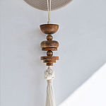 Аксессуар на стену диск с деревянными бусинами Wall Decor Thread Disc  варинант исполнения - 2 | Loft Concept в Ульяновске