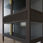 Витрина Primo со стеклянными фасадами и 2 ящиками Темный орех варинант исполнения - 2 | Loft Concept в Ульяновске