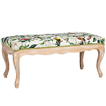 Банкетка из натурального бука золотистая с изображением птиц и цветов Blooming Birds варинант исполнения - 1 | Loft Concept в Ульяновске