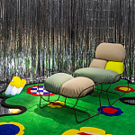 Дизайнерское разноцветное кресло на металлическом каркасе с подставкой для ног Poltronova Plasma Armchair варинант исполнения - 14 | Loft Concept в Ульяновске