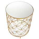 Приставной стол золотой с зеркальной столешницей Golden Symphony варинант исполнения - 1 | Loft Concept в Ульяновске