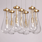 Люстра с 7-ю прозрачными плафонами из стекла в форме капли Lucid Rain  варинант исполнения - 4 | Loft Concept в Ульяновске