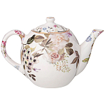 Чайный сервиз из фарфора белый с рисунком цветов на 6 персон 14 предметов Garden Whisper Porcelain Set  варинант исполнения - 2 | Loft Concept в Ульяновске