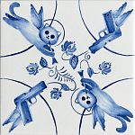 Плитка с узором 2 кота 2 пистолета варинант исполнения - 1 | Loft Concept в Ульяновске