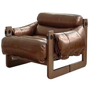 Кресло-диван кожаное на деревянном каркасе Medieval Furniture