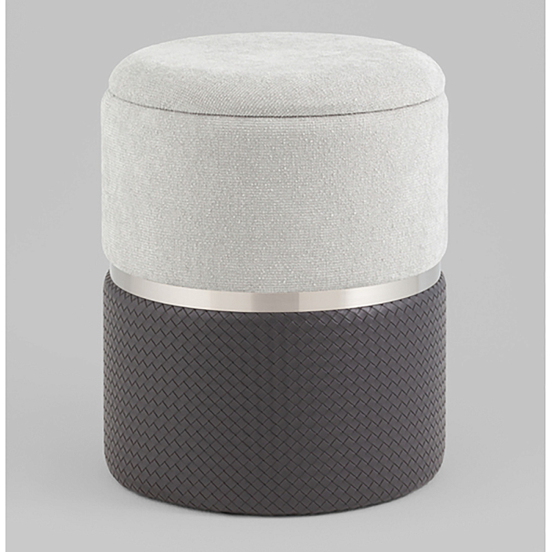 Пуф Mauldine с ящиком серо-черный с экокожей Коричневый Серый в Ульяновске | Loft Concept 