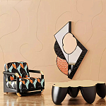 Дизайнерский журнальный стол округлой формы чёрный с золотой столешницей Fufem варинант исполнения - 1 | Loft Concept в Ульяновске