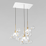 Люстра подвесная 3 лампы с прозрачными стеклянными шарами и золотыми деталями Giopato & Coombes варинант исполнения - 3 | Loft Concept в Ульяновске
