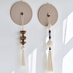 Аксессуар на стену диск из нитей Wall Decor White Thread Disc  варинант исполнения - 1 | Loft Concept в Ульяновске