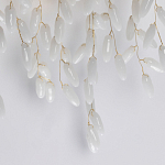 Бра золотого цвета с ветвями и белыми овальными стеклянными подвесками Droplet Chandelier варинант исполнения - 5 | Loft Concept в Ульяновске