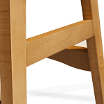 Барный стул со спинкой и подлокотниками на 4-х деревянных ножках Кремовый Велюр Ava Charm варинант исполнения - 7 | Loft Concept в Ульяновске