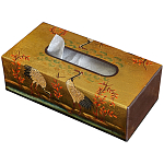 Салфетница в стиле Шинуазри Chinoiserie Golden Cranes Tissue Box варинант исполнения - 1 | Loft Concept в Ульяновске
