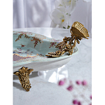 Блюдо овальное из голубого фарфора с ручками в виде бабочек и цветочным рисунком Blue Garden варинант исполнения - 5 | Loft Concept в Ульяновске